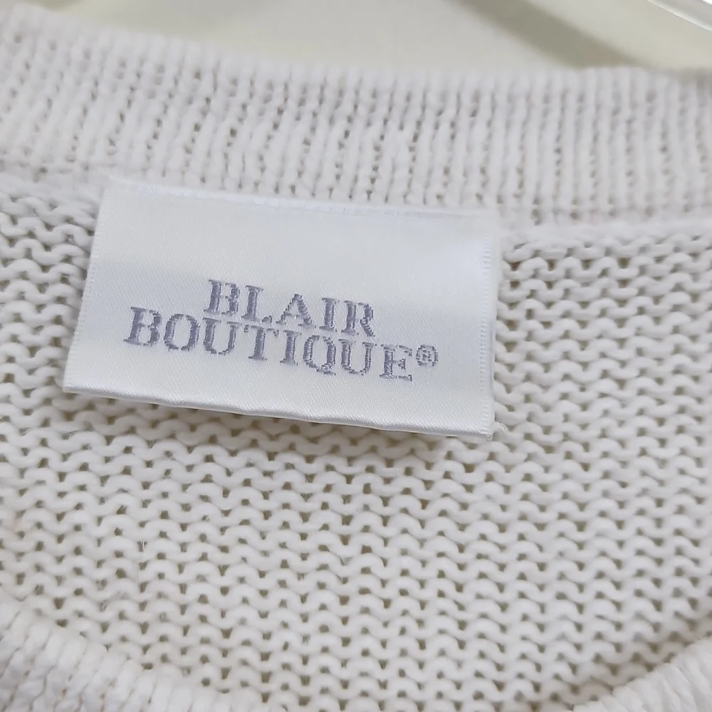 Vintage Blair Boutique cat & leaf knit long sleeve sweater woman's size XL - Picture 4 of 8
